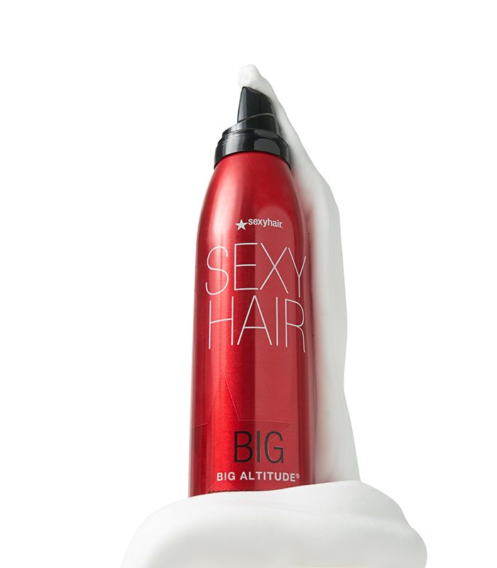 Big Altitude foam mousse emerging from spray dispenser