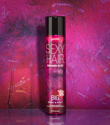 Big Spray & Play Burgundy Bliss hairspray on burgundy background