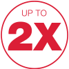 Provides Up to 2x the Volume*