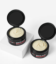 Style SexyHair Matte Clay texture swatches showing paste consistency on white surface