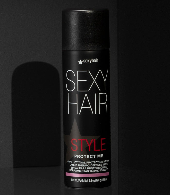 Style SexyHair Protect Me hot tool protection spray displayed on dark background