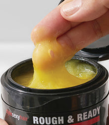 Style SexyHair Rough & Ready yellow styling puddy texture showing hold consistency