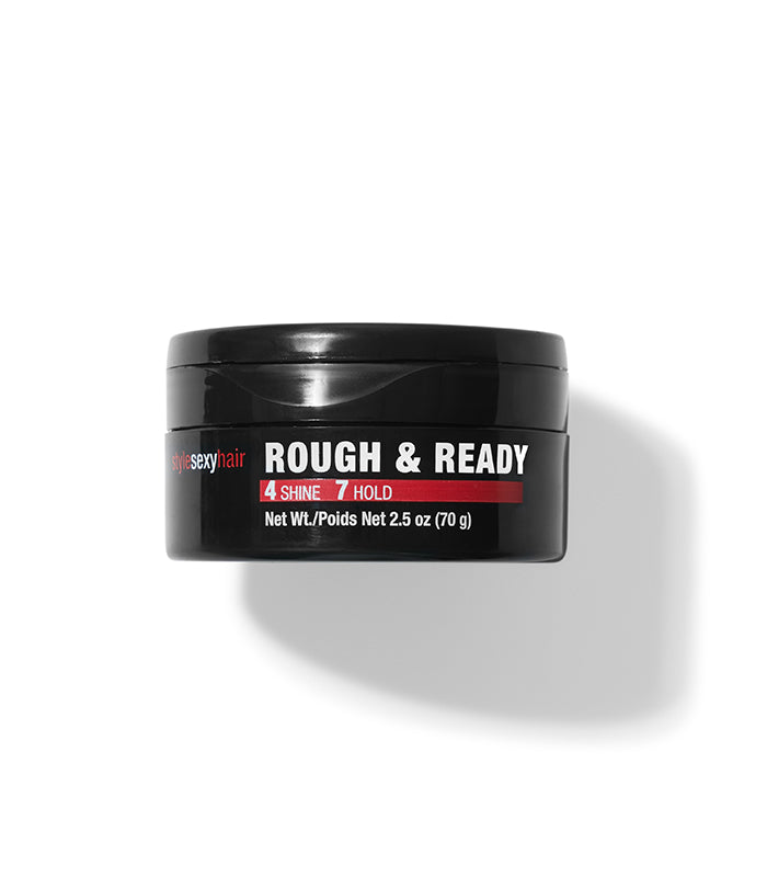 Style SexyHair Rough & Ready styling pudty jar displayed on light neutral background
